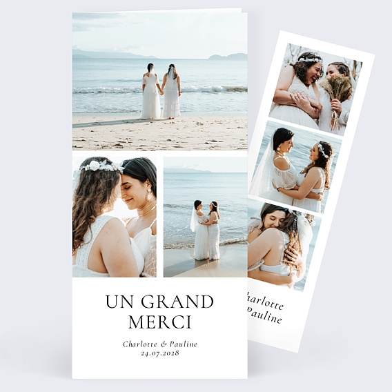 Carte remerciement mariage Multi Intemporel