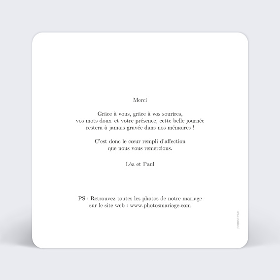 Remerciements mariage Ligne Noir