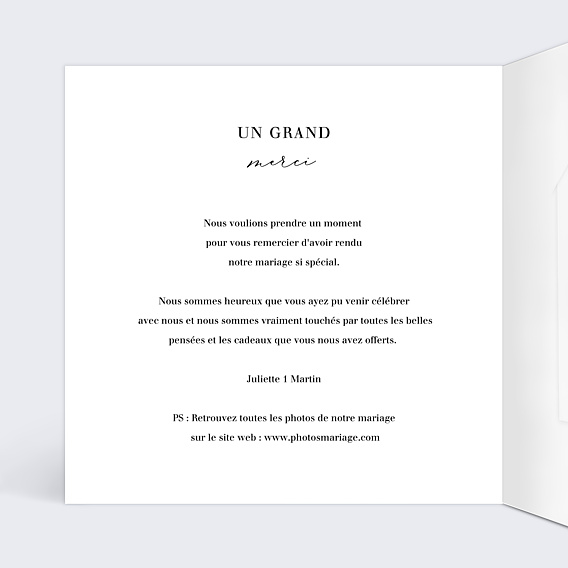 Remerciements mariage Grande Typo Merci avec graines