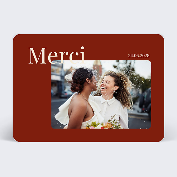 Remerciements mariage Merci chevauché