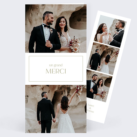 Remerciements mariage Etiquette Carré