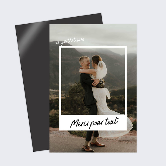 Carte remerciement mariage Arret Sur Image