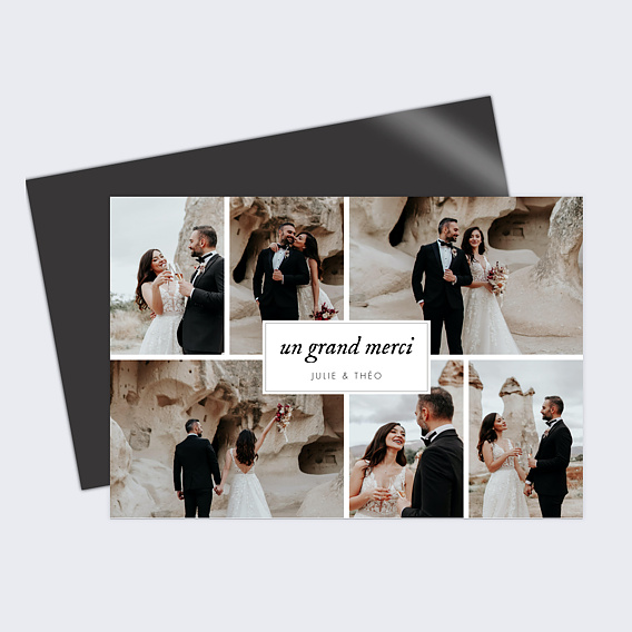 Remerciements mariage Multiphoto Etiquette Paysage
