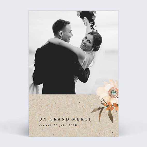 Remerciements mariage Bouquet Parfumé Kraft