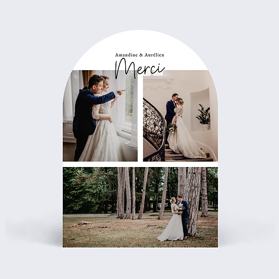 Remerciements mariage Typographie Minimaliste