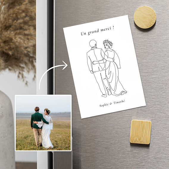 Remerciements mariage Portrait en ligne art