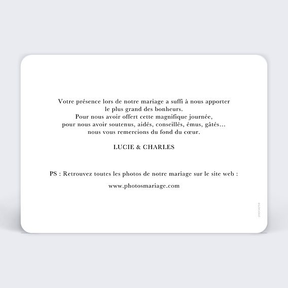 Remerciements mariage Date inoubliable
