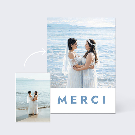 Remerciements mariage Portrait à l'huile