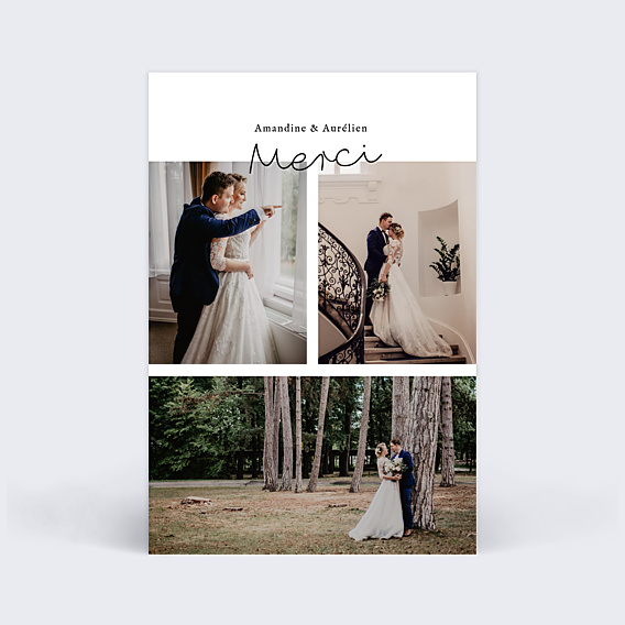 Remerciements mariage Typographie Minimaliste