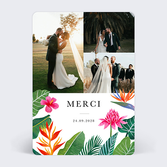 Remerciements mariage Paradis Exotique