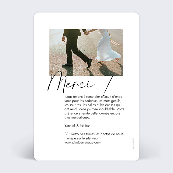 Remerciements mariage Fraîcheur