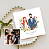 Remerciements mariage Portrait minimaliste avec couronne champêtre