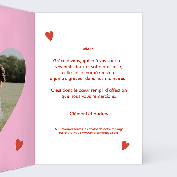 Carte remerciement mariage Invités Géniaux Intérieur Droit