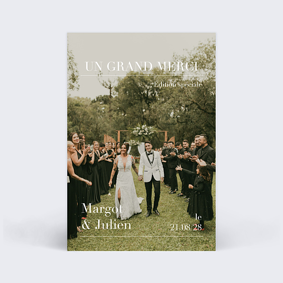 Remerciements mariage Magazine