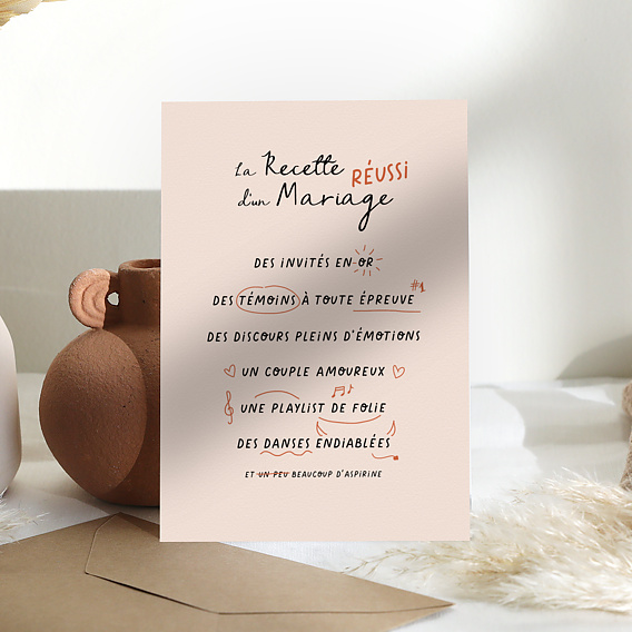 Carte remerciement mariage Recette Parfaite Après 4