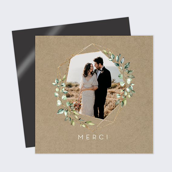 Carte remerciement mariage Modern Love II