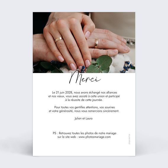 Remerciements mariage Famille mariage