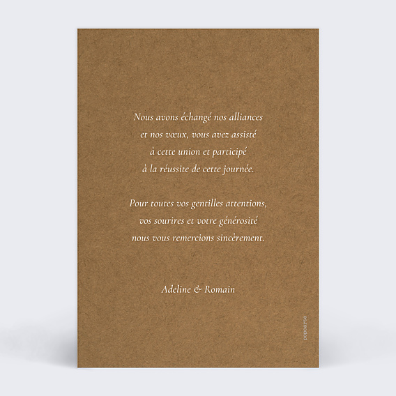 Remerciements mariage Couronne de Dentelle