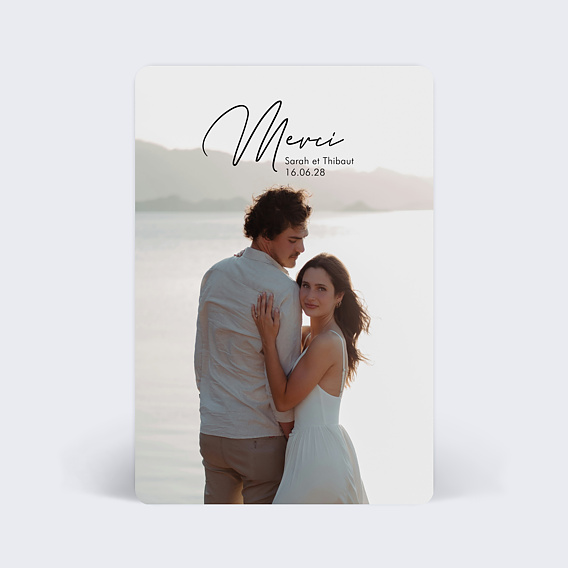Carte remerciement mariage Pleine Page Editorial