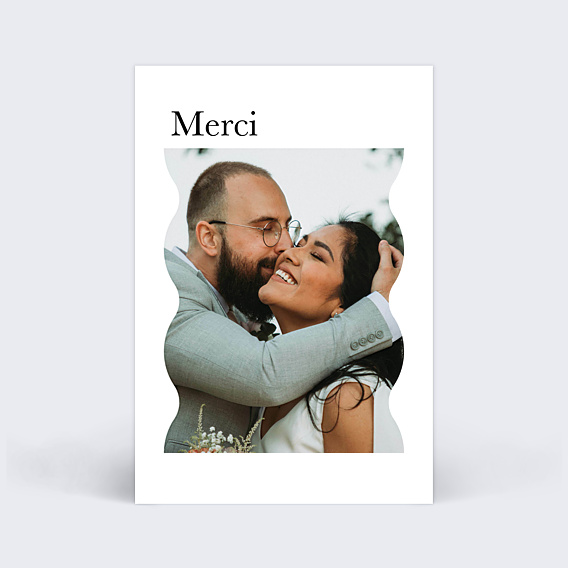 Remerciements mariage Photo arrondie