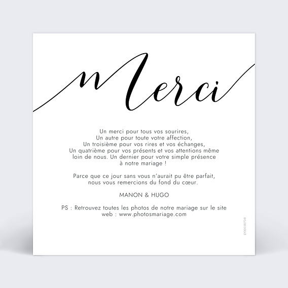 Remerciements mariage Stylo Plume