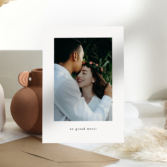 Carte remerciement mariage Polaroid Minimaliste Après 4