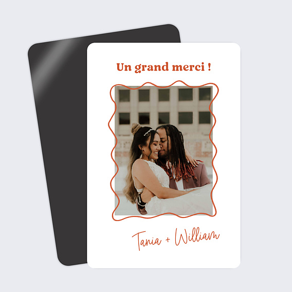 Carte remerciement mariage Wavy Imparfait