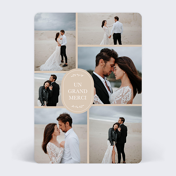 Remerciements mariage Pastille ovale