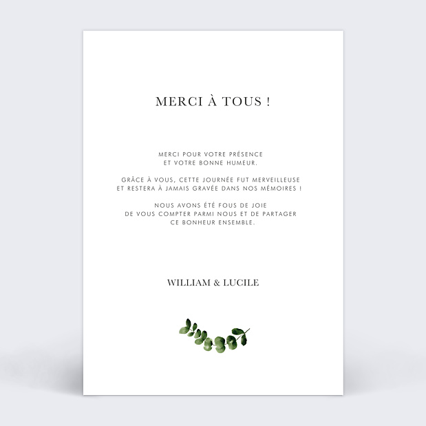Remerciements Mariage Tournesol Verso
