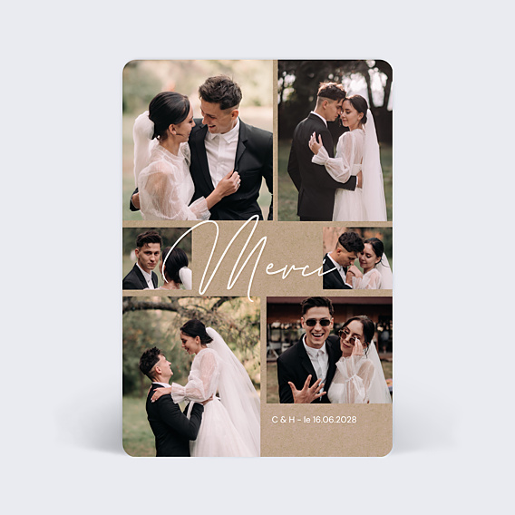 Remerciements mariage Amour débordant Portrait