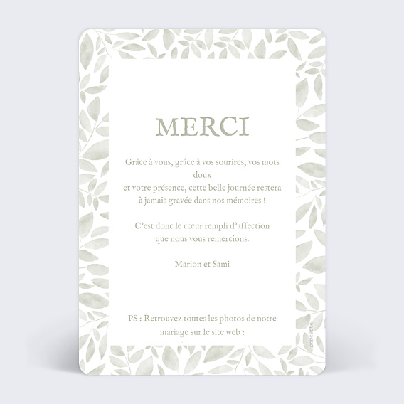 Remerciements mariage Jolis brins