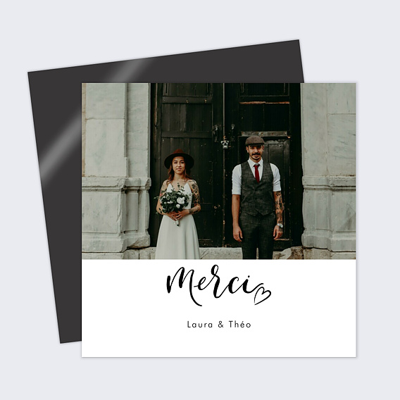 Carte remerciement mariage Harmonie