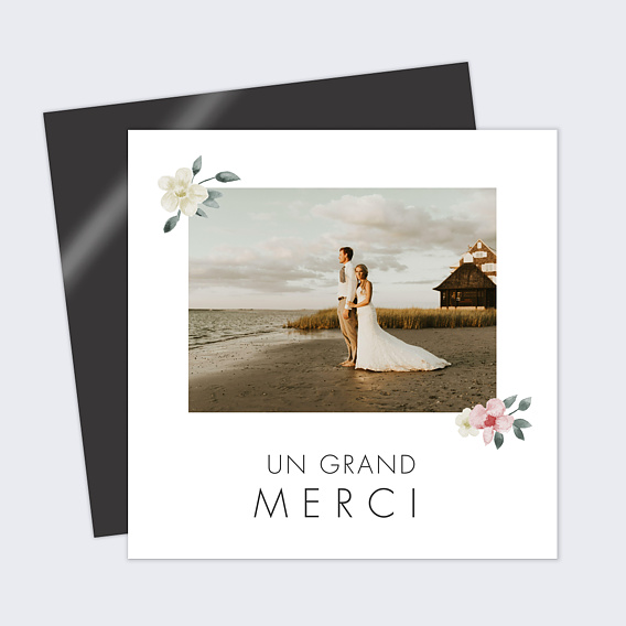 Carte remerciement mariage Romance