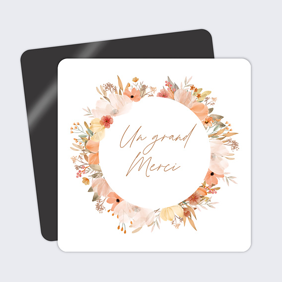 Carte remerciement mariage Ronde Florale