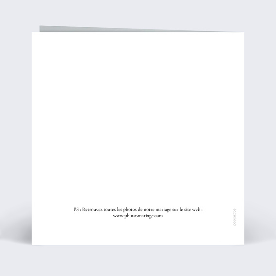 Carte remerciement mariage Couronne Eucalyptus Minimaliste Verso