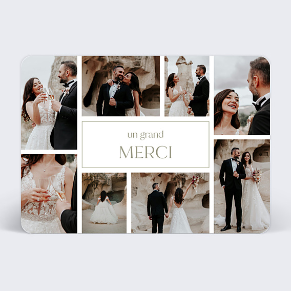 Remerciements mariage Étiquette rectangle