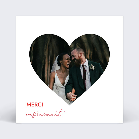 Remerciements mariage Forme Cœur