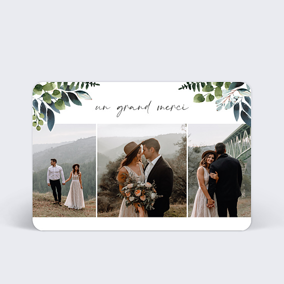Remerciements mariage Idylle Végétale