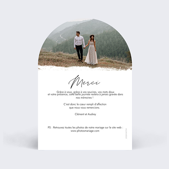 Remerciements mariage Effet Photo