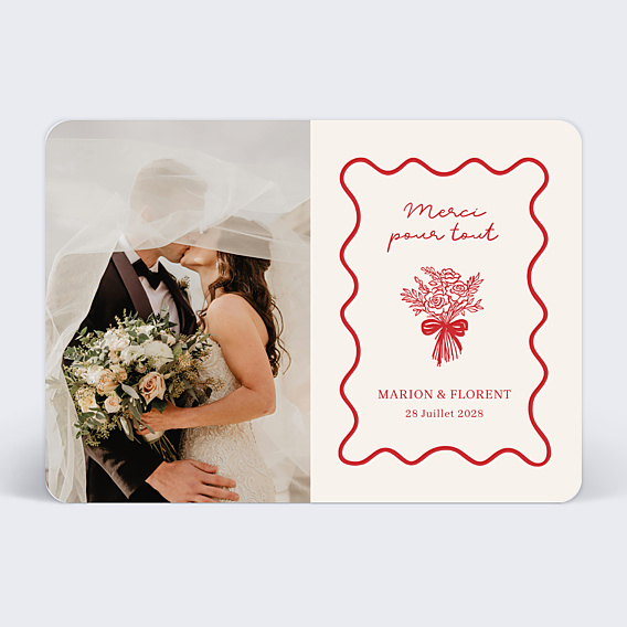 Remerciements mariage Illustration Bouquet