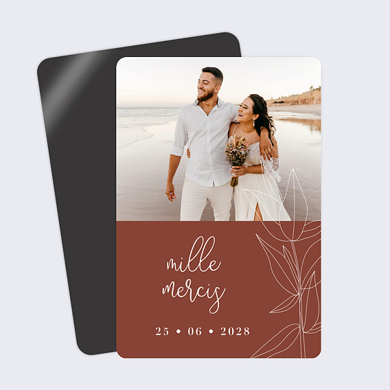 Carte remerciement mariage Terracotta Flowers