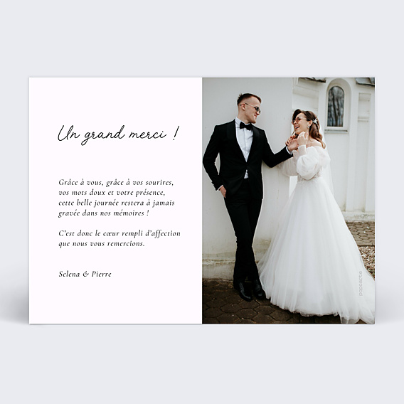 Remerciements mariage Portrait aligné minimaliste