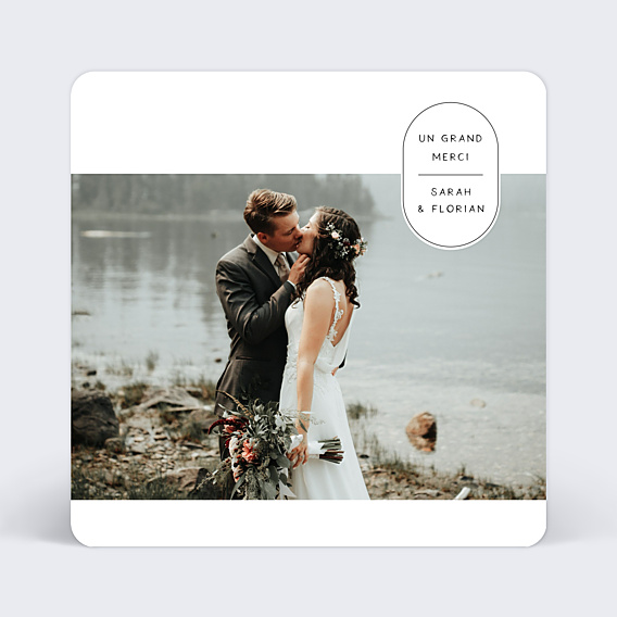 Remerciements mariage Tampon Ovale