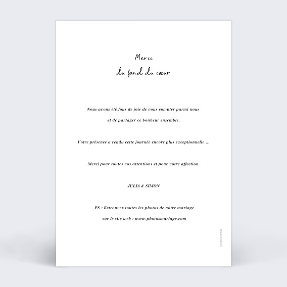 Remerciements mariage Nuances de gris