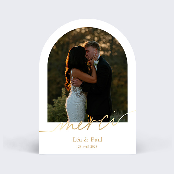 Remerciements mariage Ligne ocre Arche