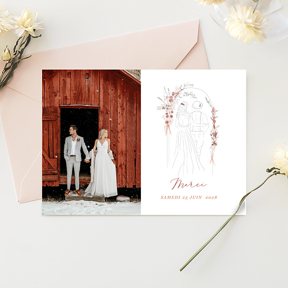 Carte remerciement mariage Sous l’Arche