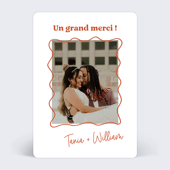 Carte remerciement mariage Wavy Imparfait