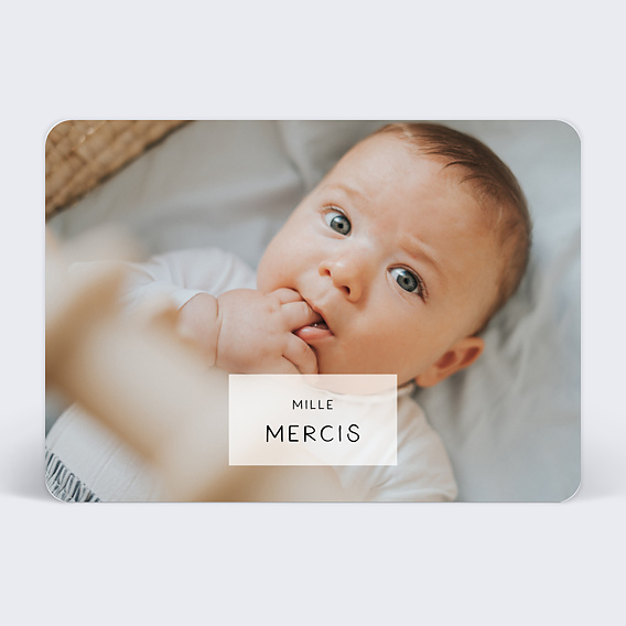 Carte remerciement naissance Bébé d'Amour