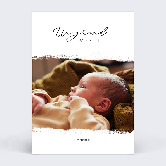 Carte remerciement naissance Effet photo