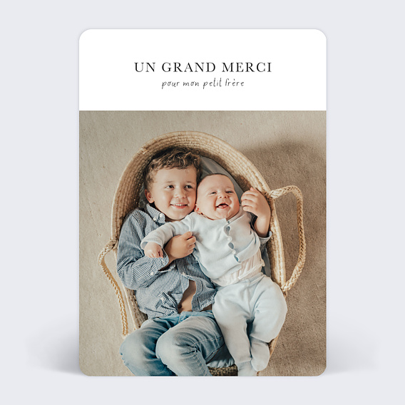 Carte remerciement naissance Fratrie